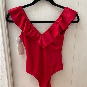 Aritzia Wilfred Danette Bodysuit - Red BNWT (Swimsuit)